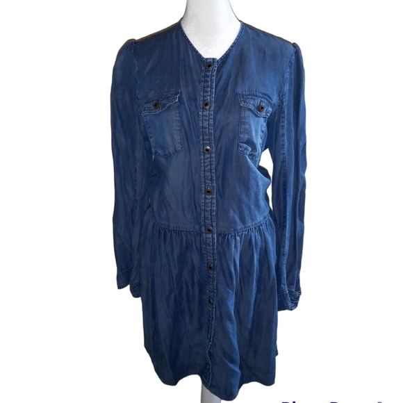 The Kooples Denim Chambray Dress with Enamel Buttons Size M - Picture 2 of 6